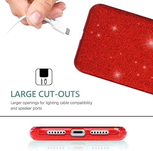 Miniatura 6 de Funda compatible con Samsung A32 con purpurina a prueba de golpes, funda de silicona transparente azul de tres capas de TPU desmontable y PC delgada