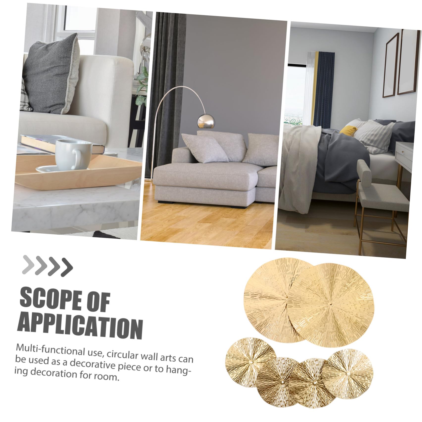 Zerodeko Decorazione da Parete a Cerchi in Metallo 6pezzi Vacanze Estive