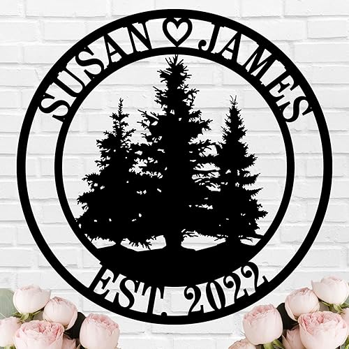 Miniatura 12 de Placa de arte de metal de palmera personalizada | Letrero de monograma de playa | Decoración de pared con nombre de familia Diseño 6,Color 13,Diseño