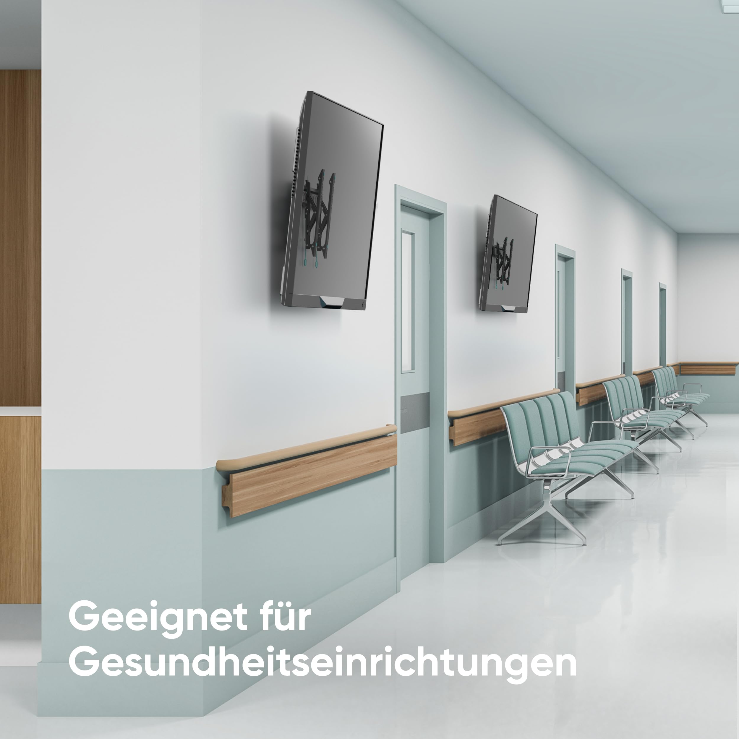 ONKRON TV Wandhalterung neigbar für 32-70 Zoll Fernseher bis zu 60 kg, neigbare Wandhalterung Fernseher, Fernsehhalterung VESA 75x75-400x400, Ultra Slim TV Halterung flach Schwarz TM5-B