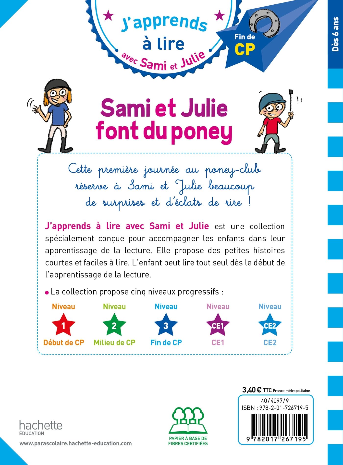 Sami et Julie CP niveau 3 Sami et Julie font du poney: Niveau 3, fin de CP