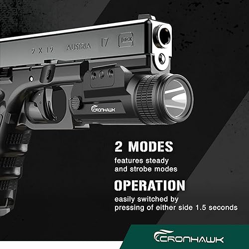 Miniatura 3 de Pistol Flashlight Rechargeable 700 Lumen Rail Mounted Tactical Flashlight Compact Weapon Light for Gun Light fits Picatinny