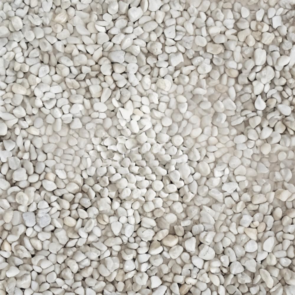 Pavimento Drenante Fai da Te Esterno Resina Poliuretanica e Ciottoli Marmo Bianco Carrara, 15,750 kg, 1-4 mm, Continuo Senza Giunti