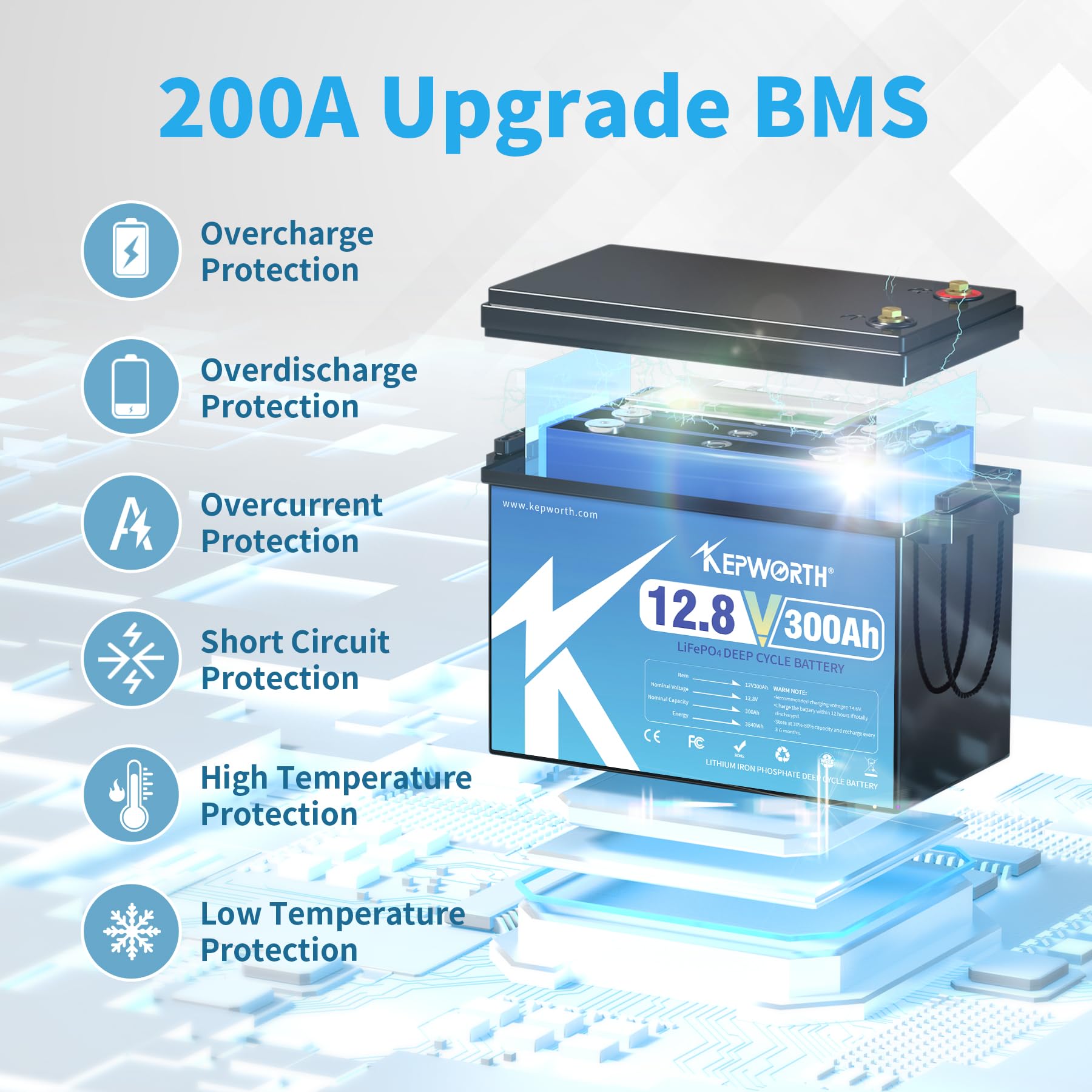 12V300Ah リン酸鉄リチウムイオンバッテリー 3840Wh LiFePO4 Amazon | KEPWORTH 12V 300Ah リン酸鉄リチウムイオンバッテリー