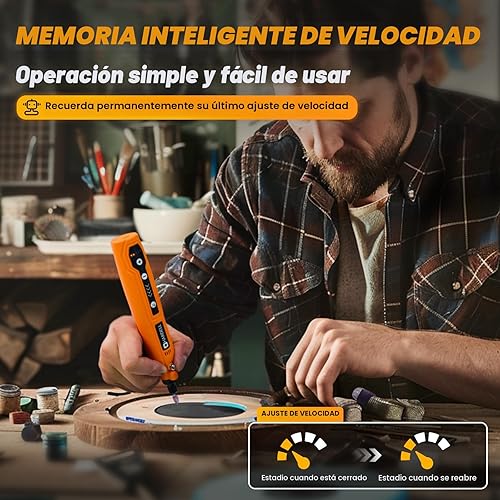 Miniatura 4 de HARDELL - Kit de herramienta rotatoria inalámbrica multiusos mini con 5 velocidades, carga USB y 69 accesorios, 3.7 V para lijar, pulir, perforar