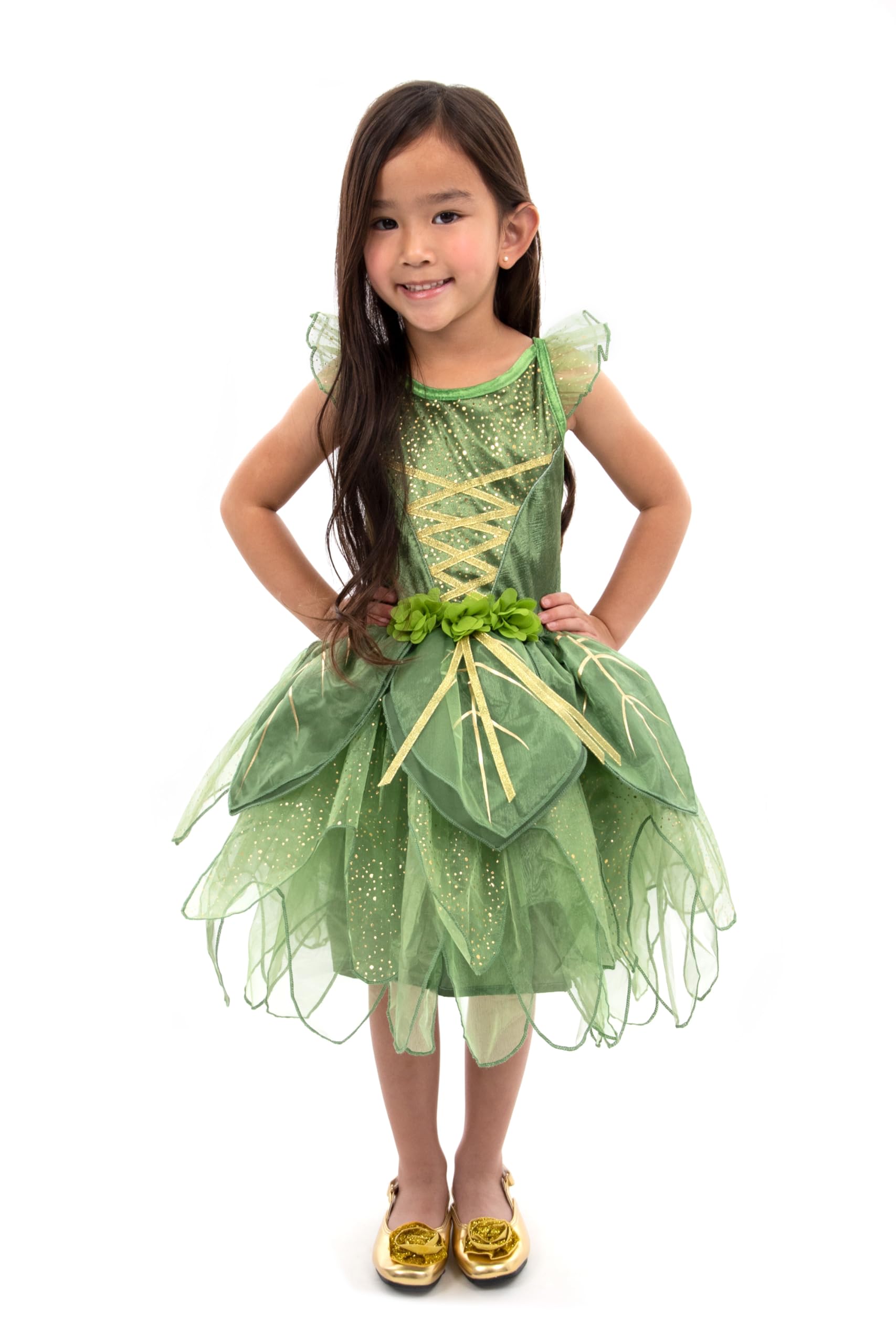 Little Adventures Pixie Tinkerbell Princess Dress Up Costume - Machine Washable Child Pretend Play Dress with No Glitter