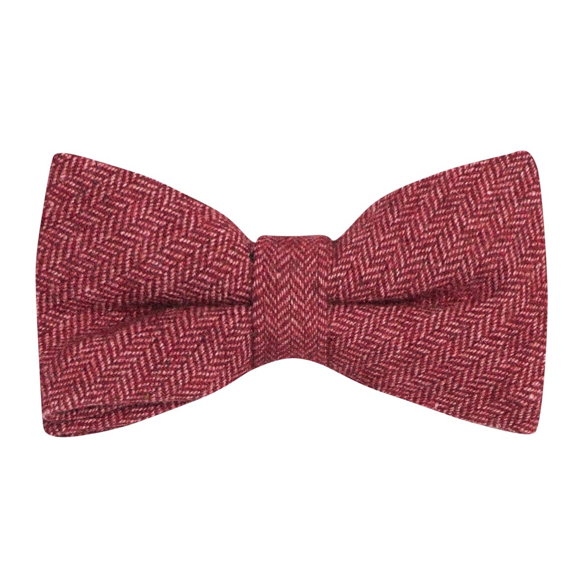 King & Priory Maroon Herringbone Bow Tie