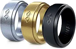 Alianças de casamento de silicone para mulheres e homens - conjuntos de alianças de casamento de silicone para ele e ela - Anéis de casamento de borracha - patente de design