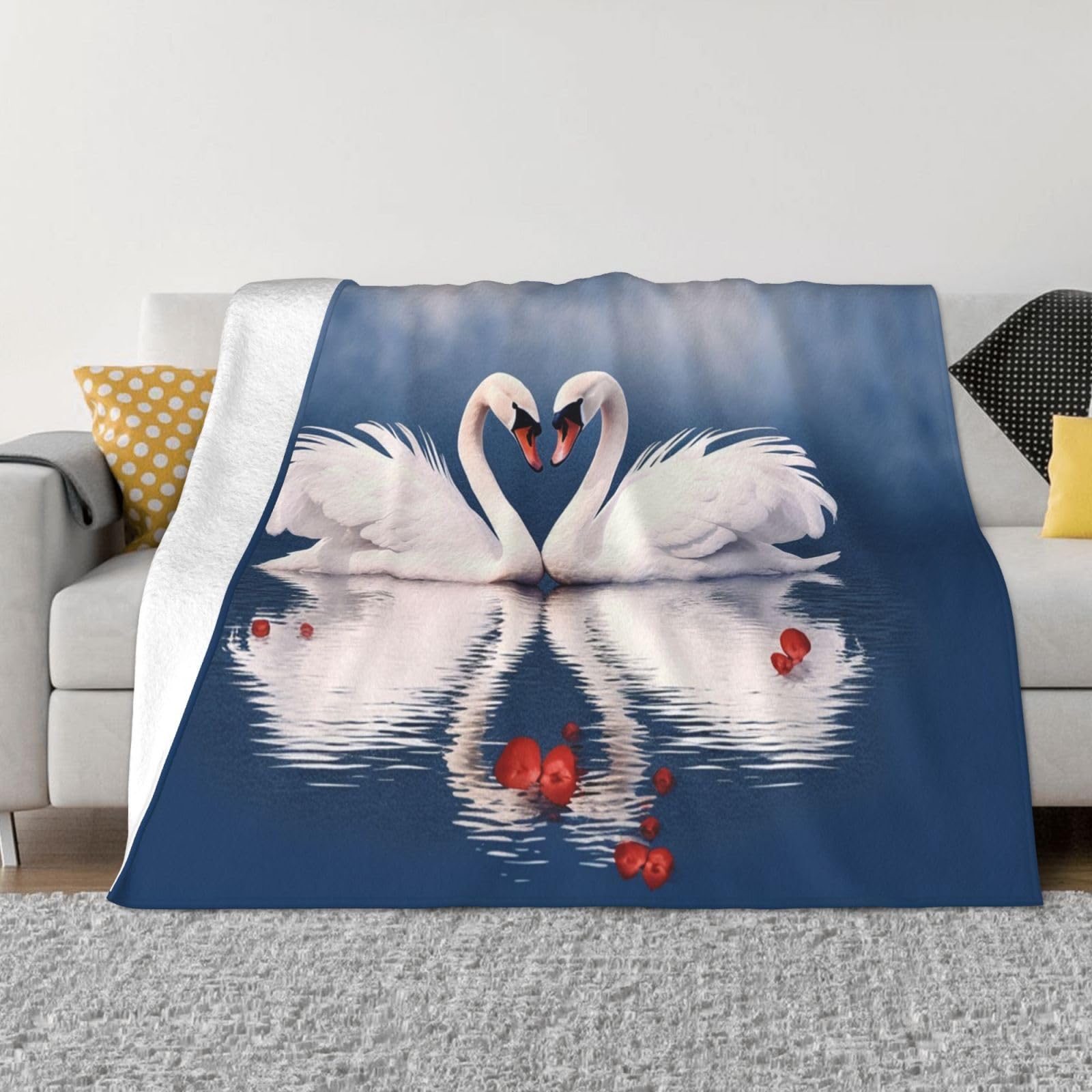 Couverture polaire en flanelle motif cœur le cadeau romantique