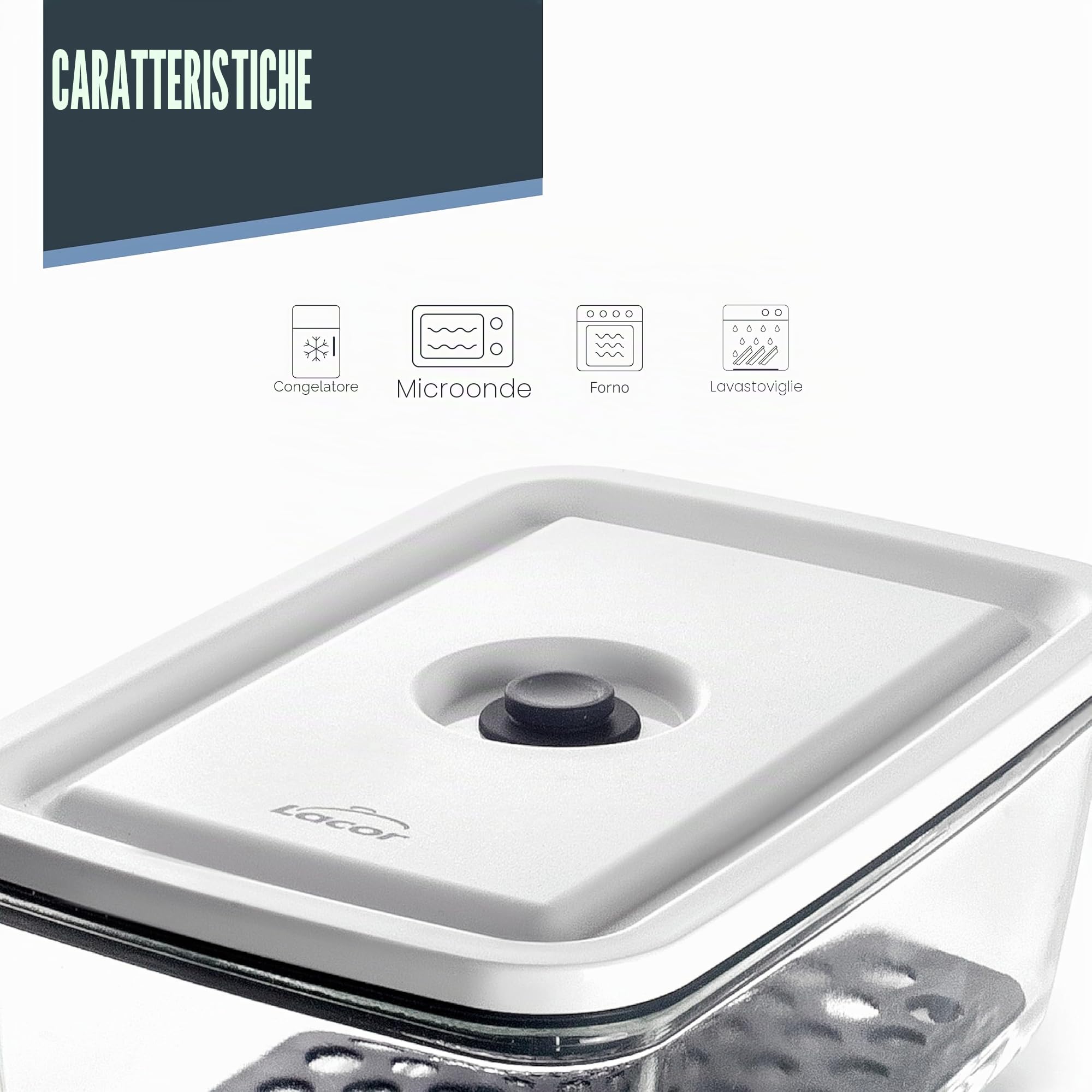 LACOR 69689 - Contenitore Ermetico, 1,5 litri, Smart, Vi... | Utensile professionale duraturo; progettato per prestazioni ottimali e una pulizia rapida in lavastoviglie