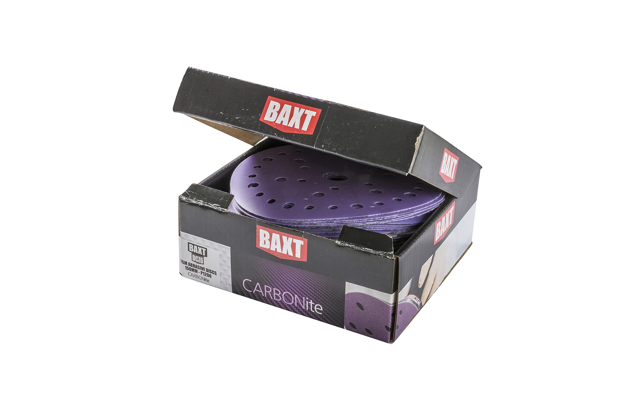 Baxt 50 Pcs Carbonite Sanding Discs 150Mm (50), 37 Hole, Professional Sandpaper Discs, Orbital Sander, Da Sander,