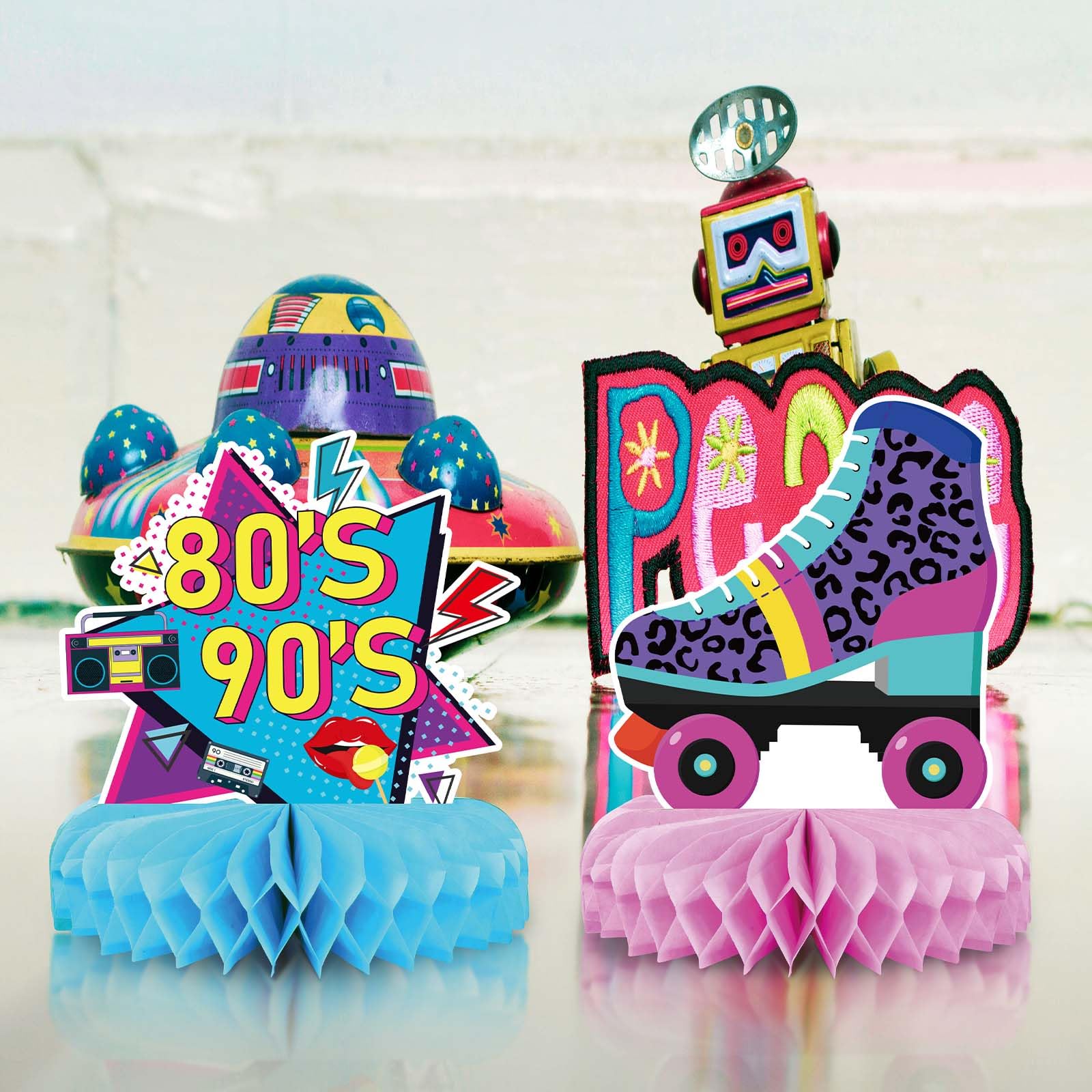 8 Décorations De Table 3D Nid D'Abeille Anime – Décor Fête Anniversaire, Fan De Anime, Montage Facile