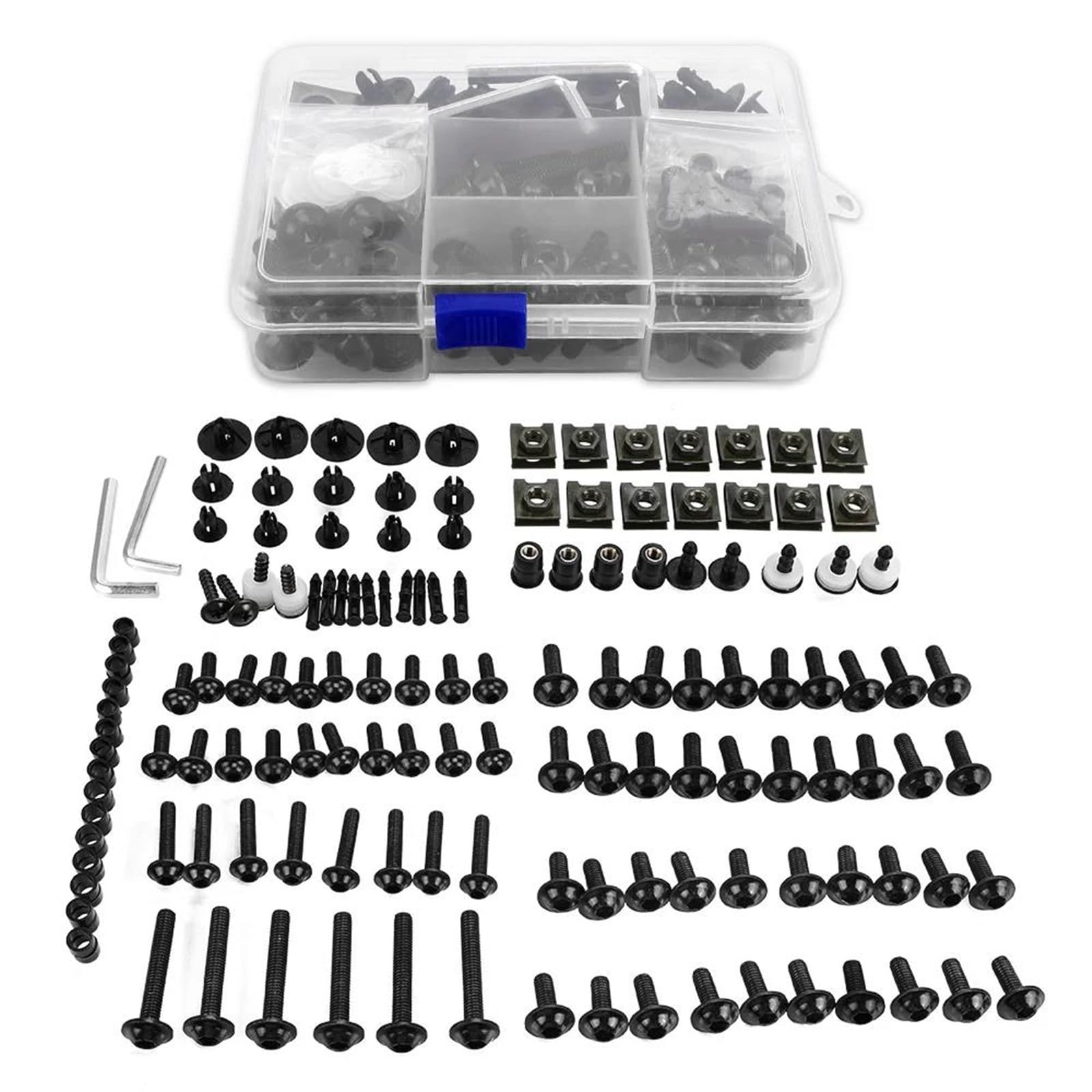 Motorrad Schraubensatz Verkleidungsschrauben-Set Motorräder Für Yamaha Für Super Für Tenere XTZ750 XTZ 750 Befestigungsmuttern, Verkleidungsclips Verkleidung Schrauben Kit(Schwarz)