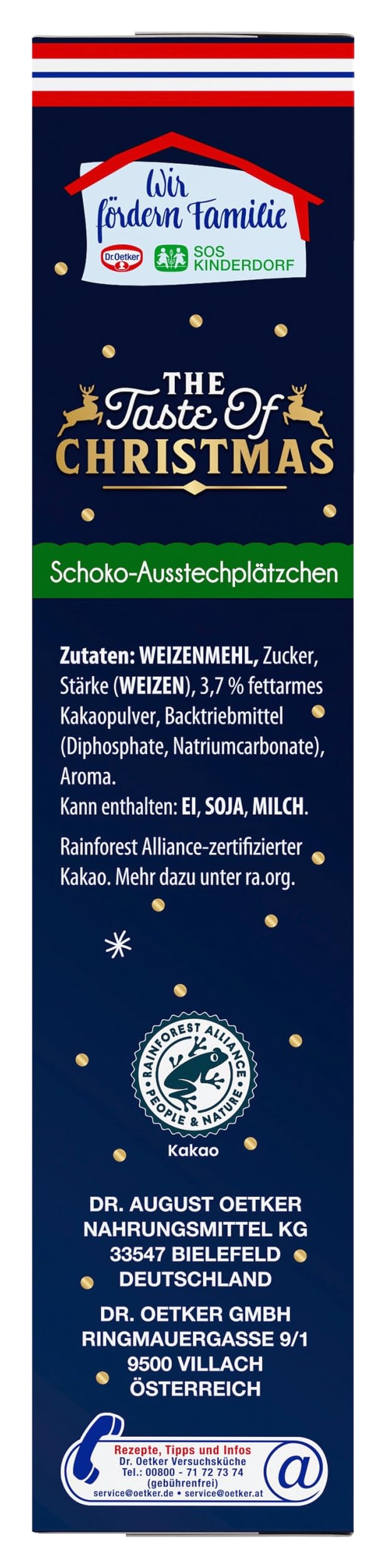 Dr. Oetker Schoko-Ausstechplätzchen – 6er Pack Backmischungen für Schoko-Kekse aus Mürbeteig, Teig für leckere Weihnachtsplätzchen, Keksmischung für weihnachtliches Gebäck