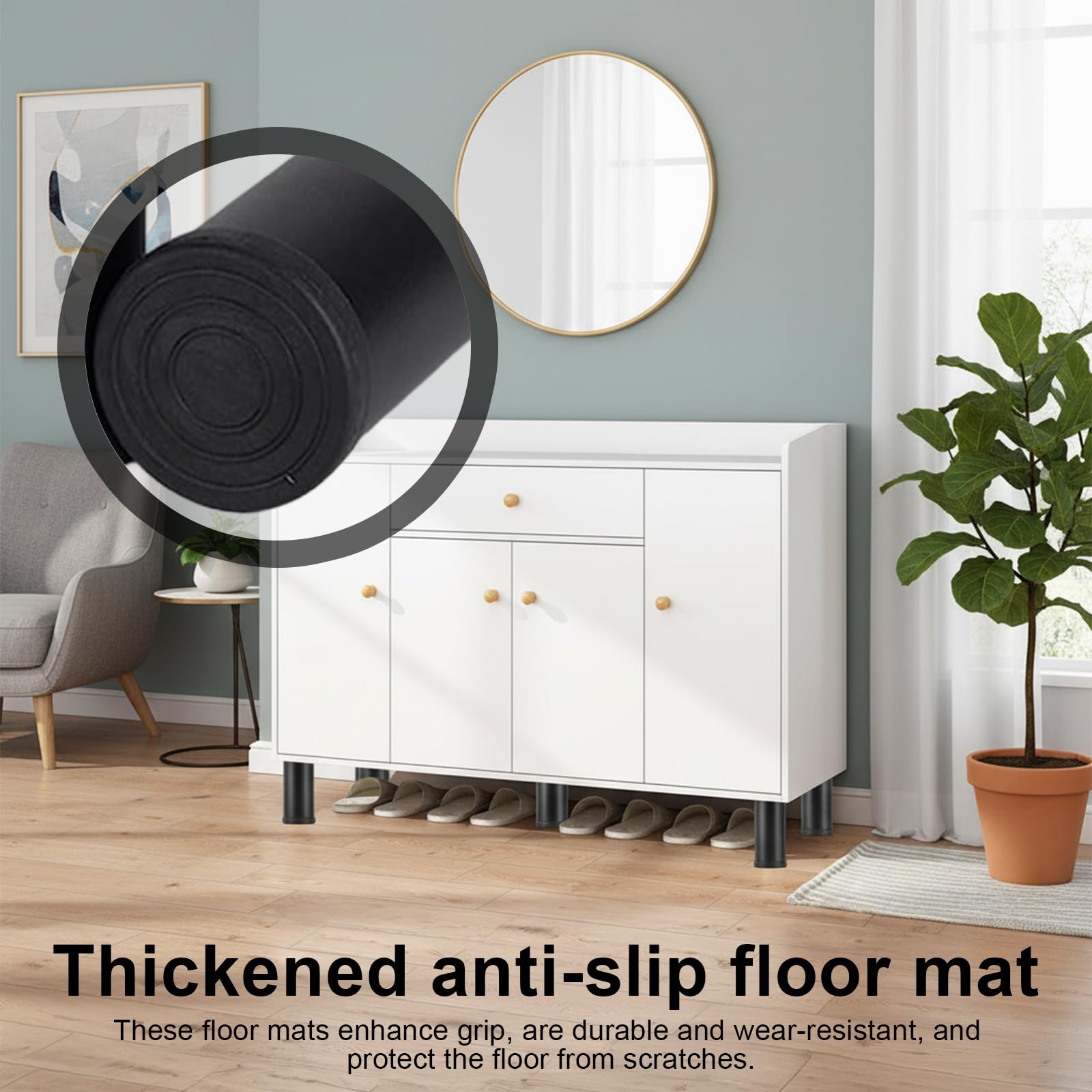 TIANLIN 4 Pezzi Piedini Regolabili in Altezza per Mobili M8 – Lega di Alluminio, Nero, 12 cm, Compensazione 0–8 mm – Universali per Divano, Armadio, Scrivania e altro