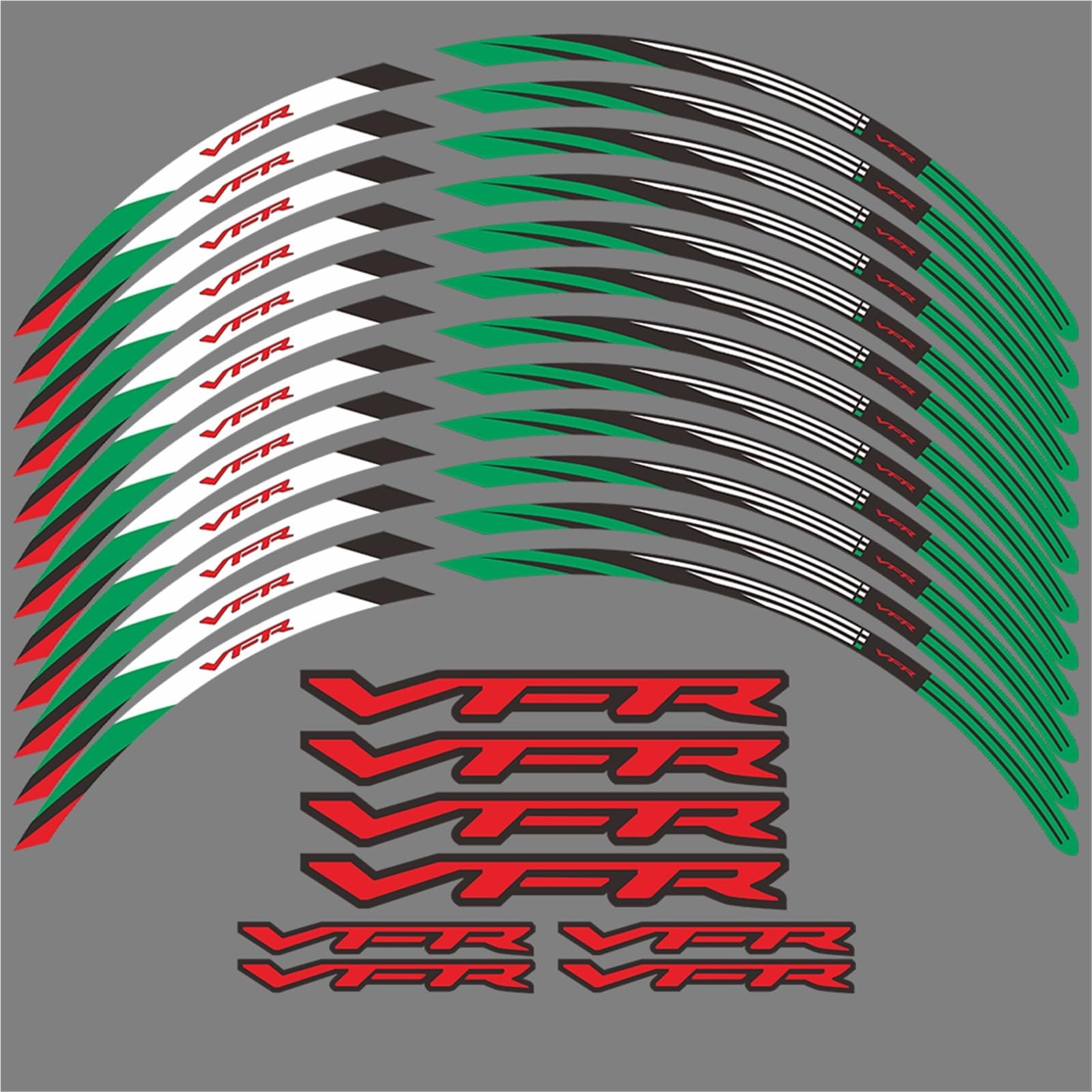 Cygglb Green Motorcycle Wheel Sticker 17 Inch Decal Waterproof Rim Tape For Vfr 1200F