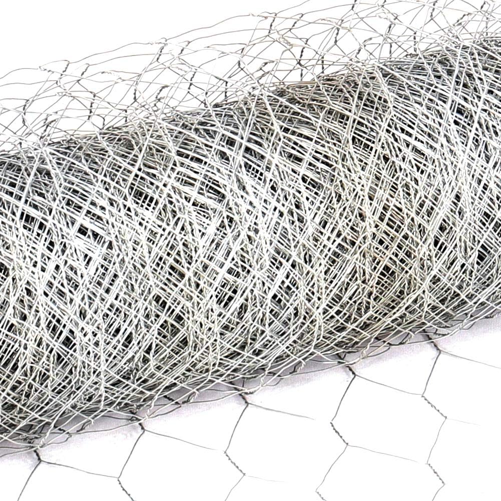 0.6x25m Chicken Wire Mesh Roll, 0.72mm Wire Diameter Hexagonal Woven