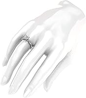 Vista 4 de Anillo de compromiso de plata esterlina de 4 puntas con vid torcida pequeña simulada de diamante o moissanita de 1.0 CT