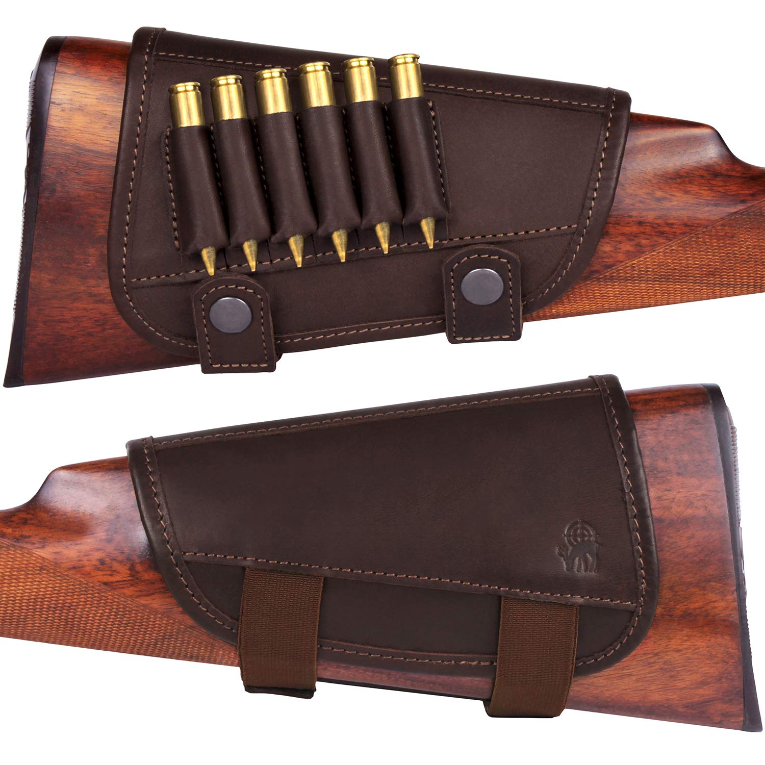 BRONZEDOG Waterproof Genuine Leather Ammo Holder Neoprene Padded