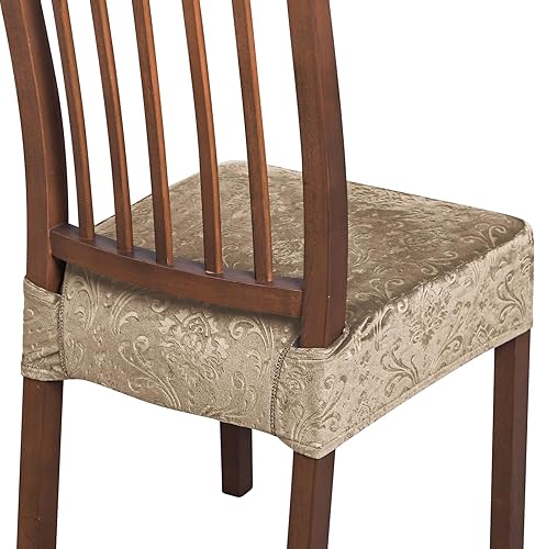 FORCHEER Juego de 6 fundas de asiento para sillas de comedor, fundas elásticas de terciopelo para proteger el asiento, solo para sillas de comedor.