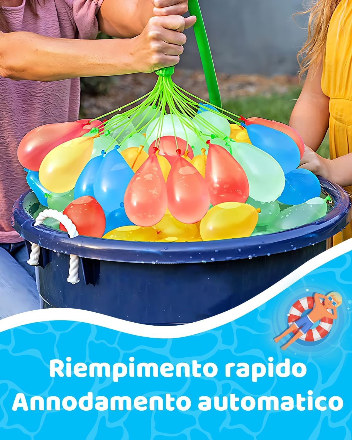 Palloncini d'Acqua, Bombe D'acqua Autosigillanti, Set di Bombe D'acqua a Riempimento Rapido da 60 Secondi, Palloncini D'acqua Misti Colorati, Feste, Regali di Compleanno (222PCS
