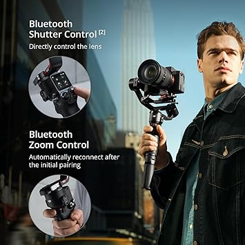 DJI RS 3 Mini، مثبت محوري ثلاثي المحاور للكاميرات Canon/Sony/Panasonic/Nikon/Fujifilm، حمولة تم اختبارها 2 كجم (4.4 رطل)، محور كاميرا مع تصوير عمودي أصلي، أسود