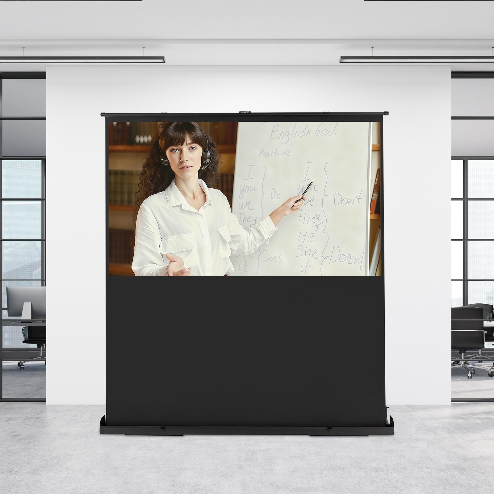 Schermo di proiezione per esterni, 80 pollici, 4K, 8K, Ultra HD, con rapporto di aspetto 16:9, angolo di visione 160°, telaio in fibra di vetro, telaio in alluminio, per home theatre e presentazioni