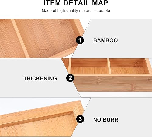 Miniatura 4 de Cabilock Bandeja dividida para servir de madera 9 compartimentos bandeja dividida bandeja de verduras elegante plato de comida para el hogar