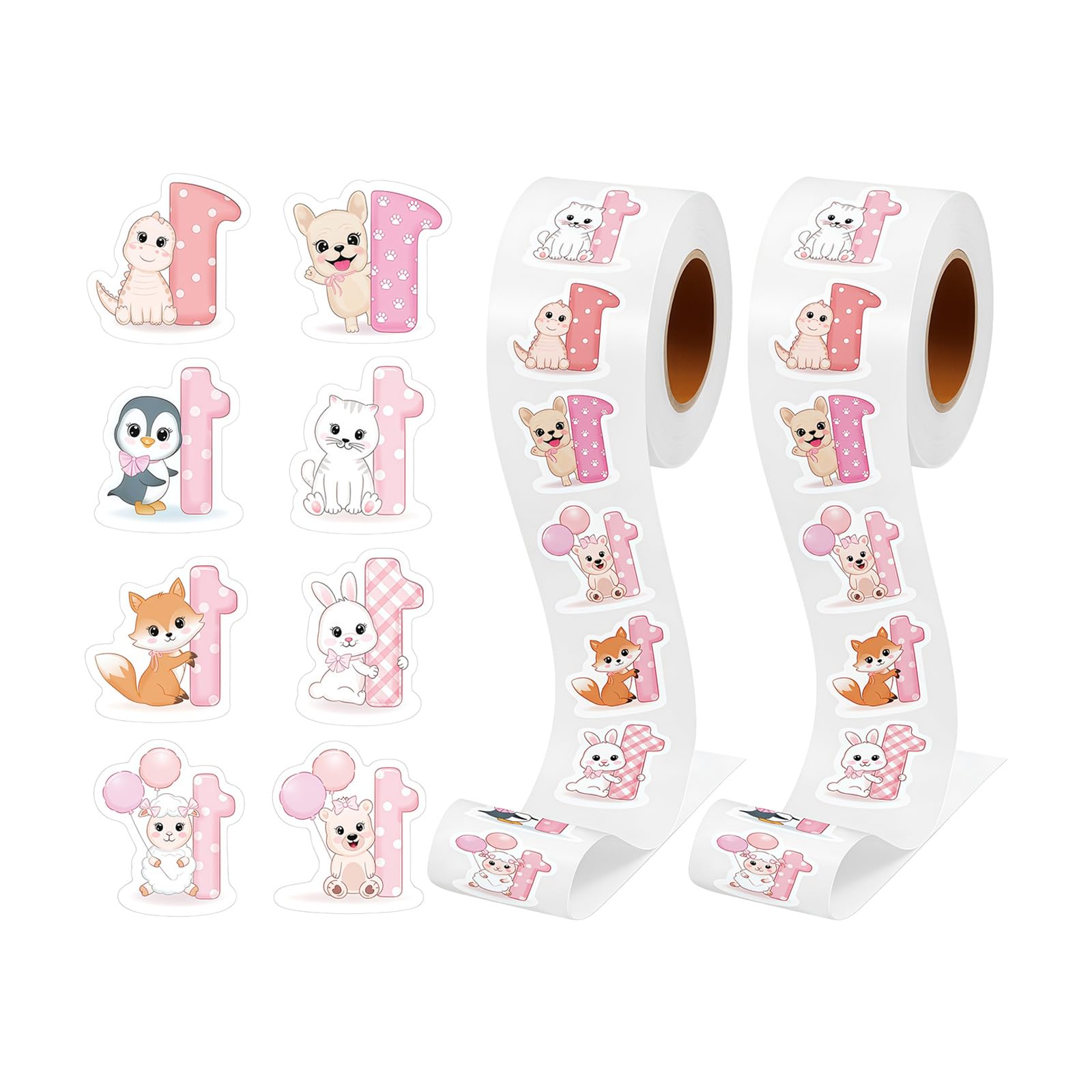 1000Pcs Fun Animal Sticker Removable Adhesive Wrapping Labels for Scrapbook Notebook Journal Phone Case Laptop Luggage Classroom Reward Transfers