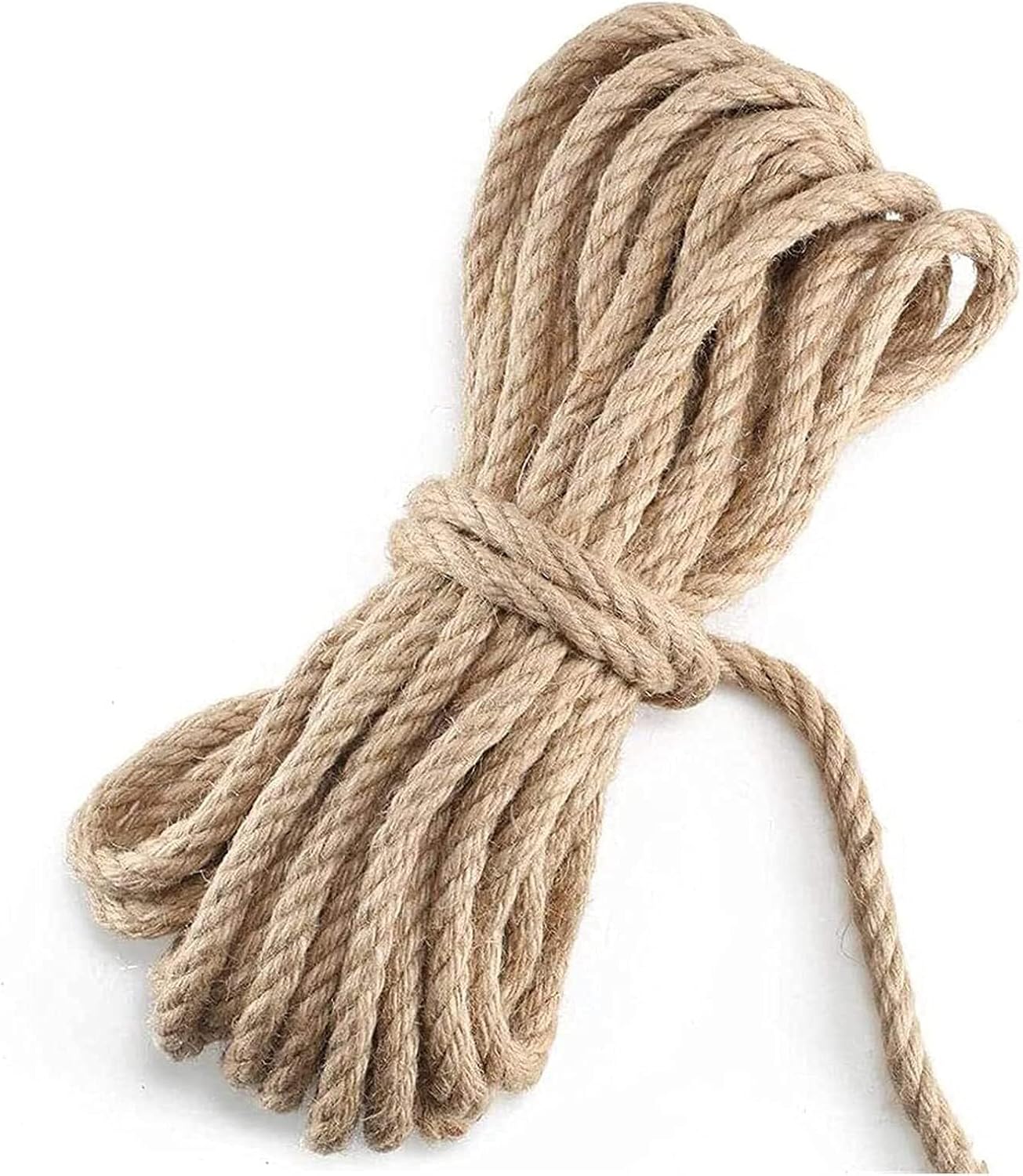 Natural Jute Twine 50m, Braided Hemp Rope for Crafts, Cat Scratching Posts, Nautical Decor, Gardening, Commercial & Restaurant Decoration, Non-Toxic(1 Mm (400 Meters Per Roll))