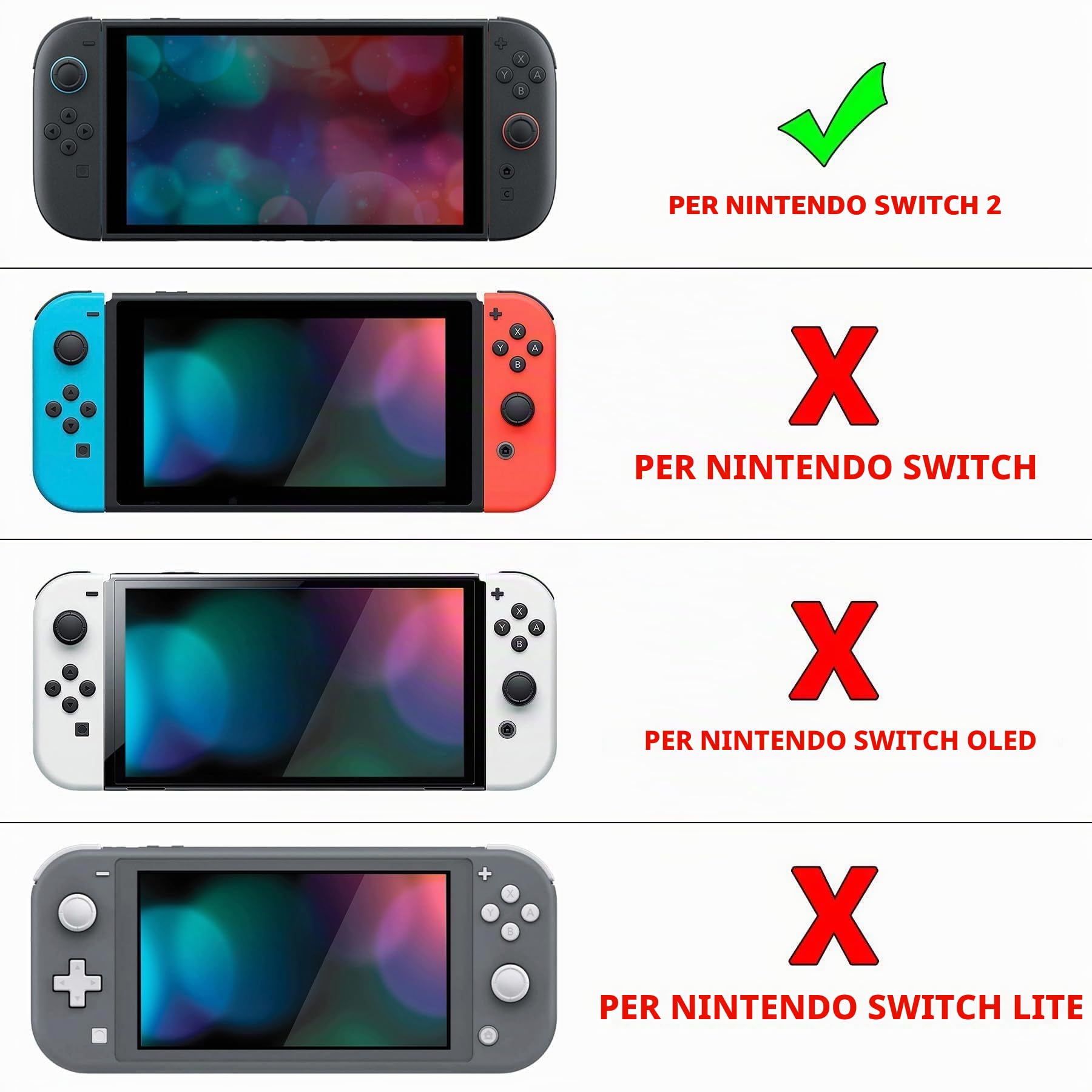 eXtremeRate Cover Tasti Kit per Switch 2, Custodia Frontale Posteriore Console Ricambio DIY, Accessori per Nintendo Switch 2,Senza Joycon e Console - Stile SwitchCube Classic