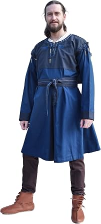 Battle-Merchant Bent Medieval Tunic with Detachable Sleeves Viking & LARP Cotton Tunic with Canvas Accents