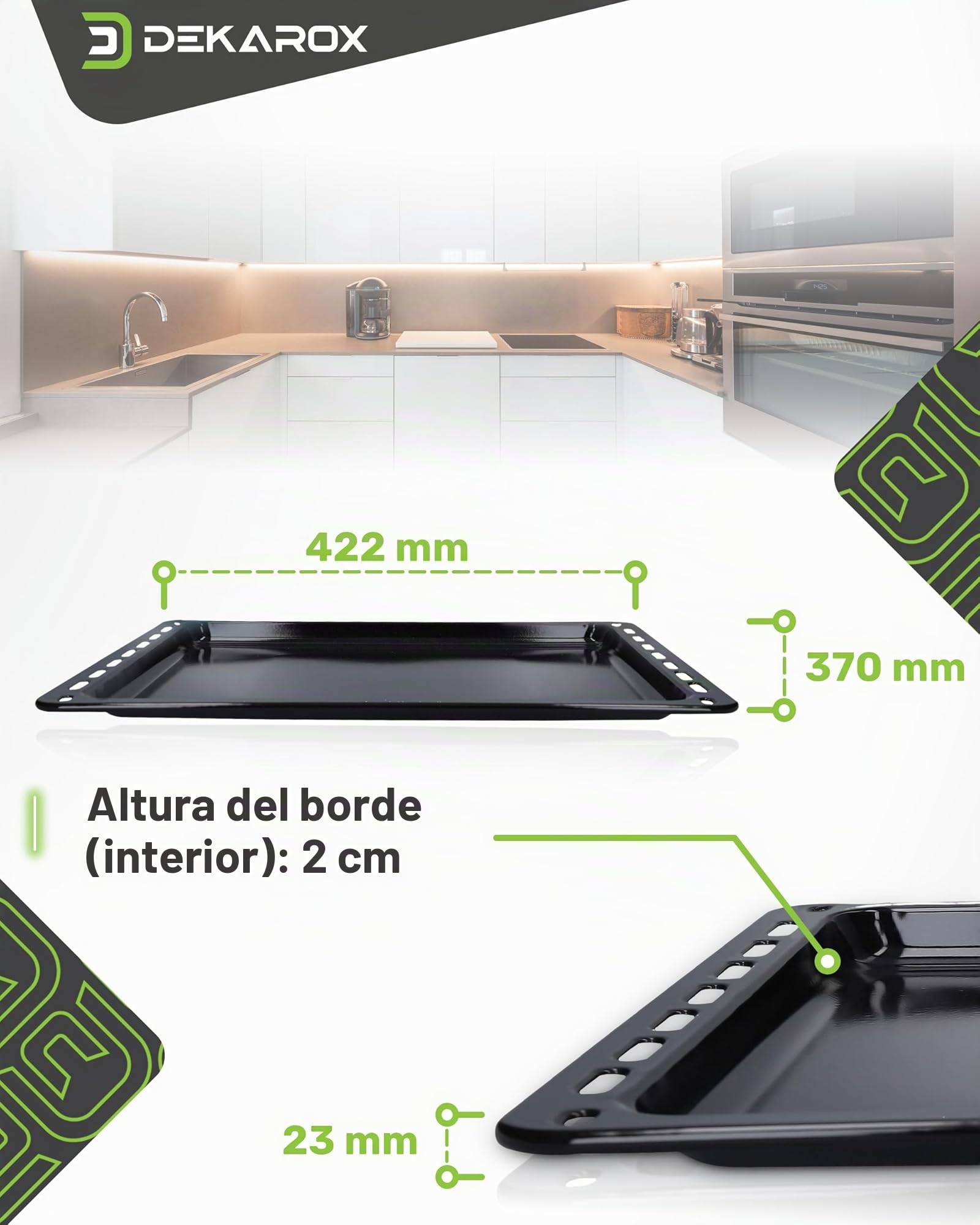Bandeja de horno esmaltada para AEG Electrolux Juno Zanussi Zanker 353193923/3 353193923/3 3531939233