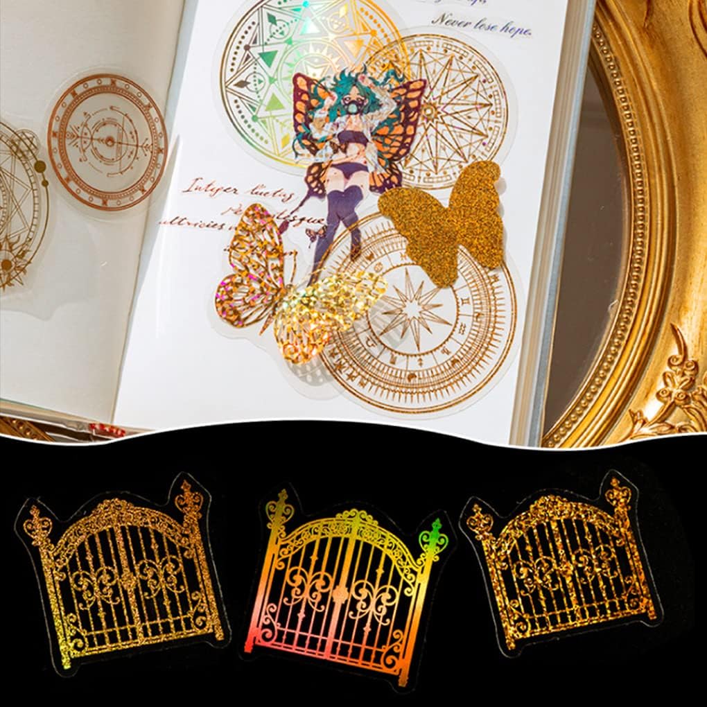 誠実 Fineinno レジン封入用 素材 8種類 180枚セット デコ素材 音符動物 花火 城 イラストシート ステッカー シール シリコンモールド ツール 魔方陣 猫 六芒星 星座 A Cmdb Md