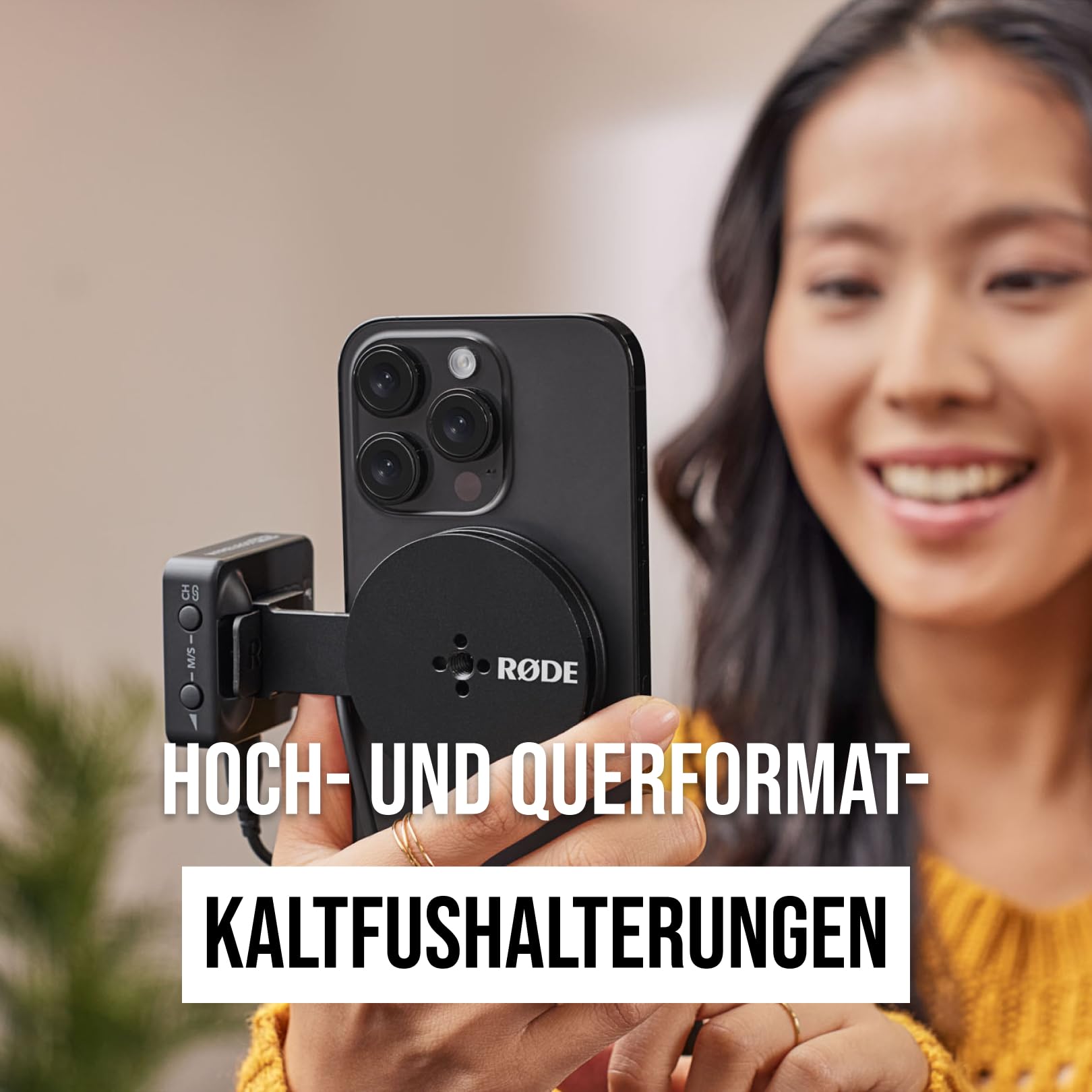 RØDE Magnetische Halterung für Smartphone-Zubehör mit Cold Shoe-Schlitzen und einem 1/4-Zoll-Gewinde (MagSafe-kompatibel)