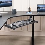 VIVO Grand plateau de clavier pour coin bureau, 27 (33 Y compris les pinces) x 11 drawer informatique de plate-forme de slide-out, 90-Degree Pinces pivotantes en C pour station de travail en L, noir, MOUNT-KB10C