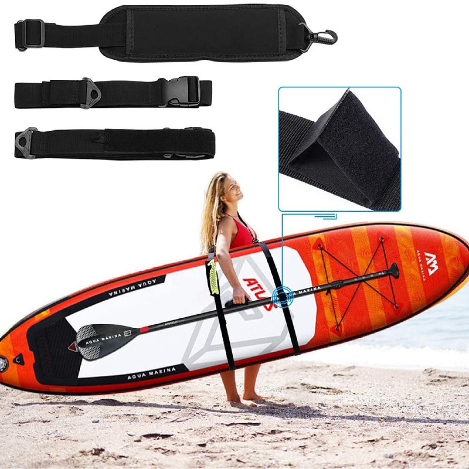 Tracolla Regolabile per Tavola da Surf Tracolla, Cinghia da Trasporto SUP, SUP Board Tracolla, Tracolla per Tavola da Surf, per Tavola da Surf, Stand Up Paddle, Canoa, Longboard