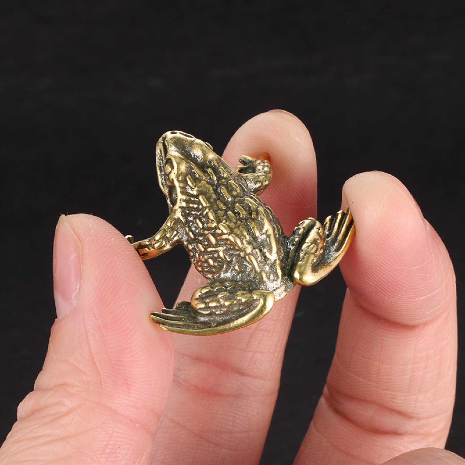 Frosch-Kröten-Statue aus reinem Kupfer, Ornamente für den Schreibtisch, antikes Messing, Tee-Haustier-Kollektion, Heimdekoration für Wohnzimmer, Tierfiguren