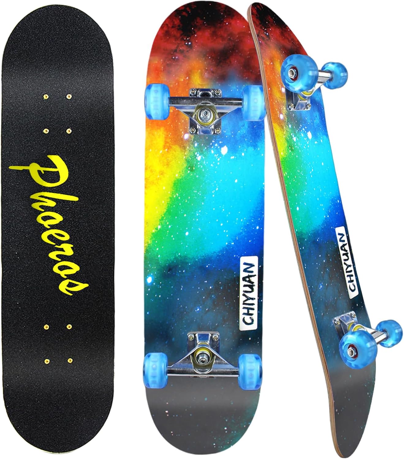 PHOEROS Complete Skateboards- Standard Skateboards for Beginners Kids Boys Girls Teenager- 31''x 8''Canadian Maple Cruiser Pro Skate Board, Skateboards