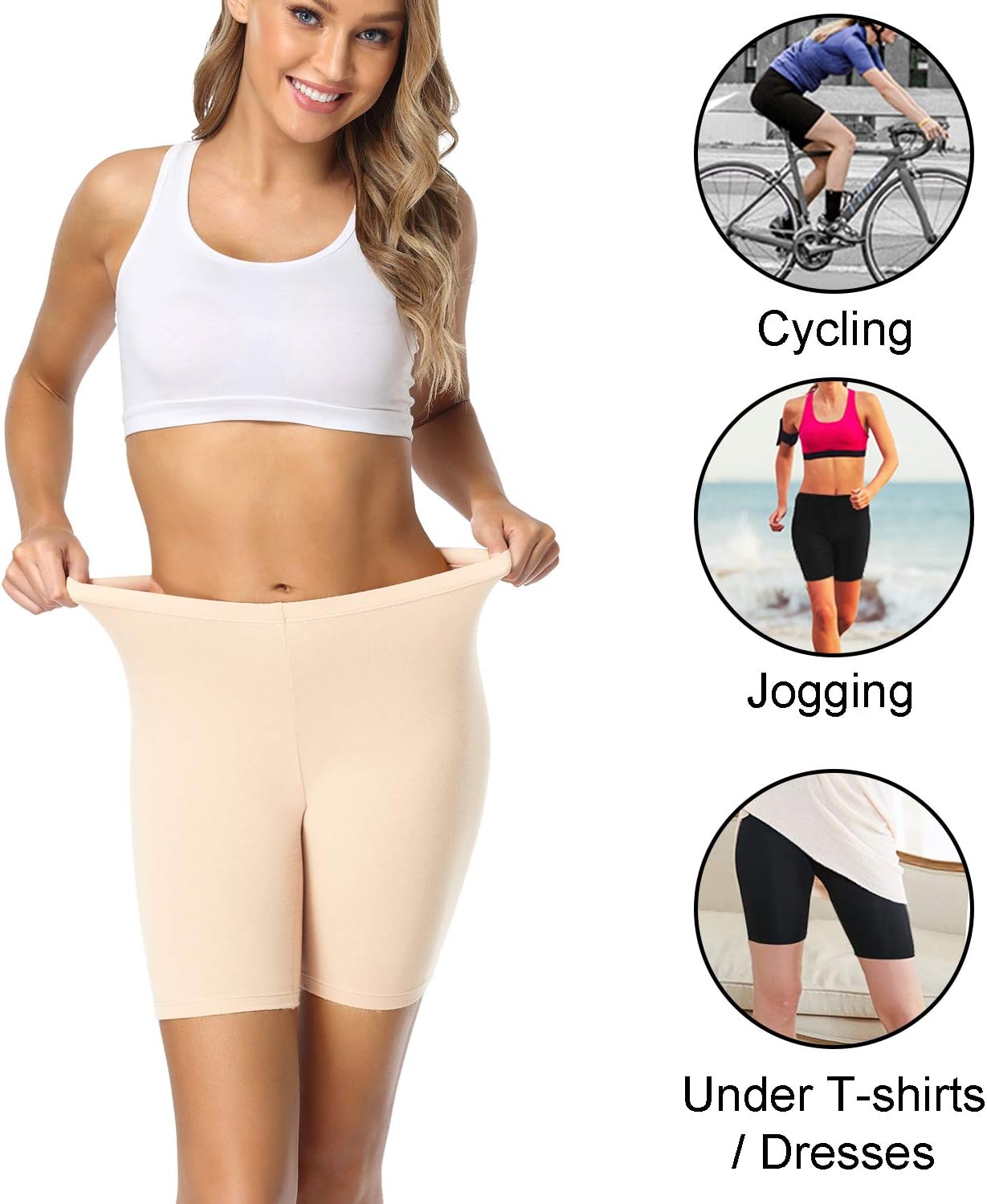 wirarpa Women's Anti Chafing Cotton Underwear Boy Shorts Long Leg Boyshorts Panties 3 Pack - Image 4