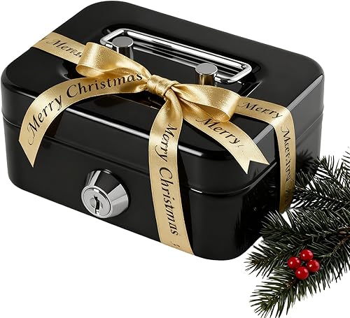 Caja de efectivo con candado, pequeña y bonita caja de seguridad con ranura para dinero, mini caja de monedas portátil de casino de 4.5 x 3.4 x 2.4