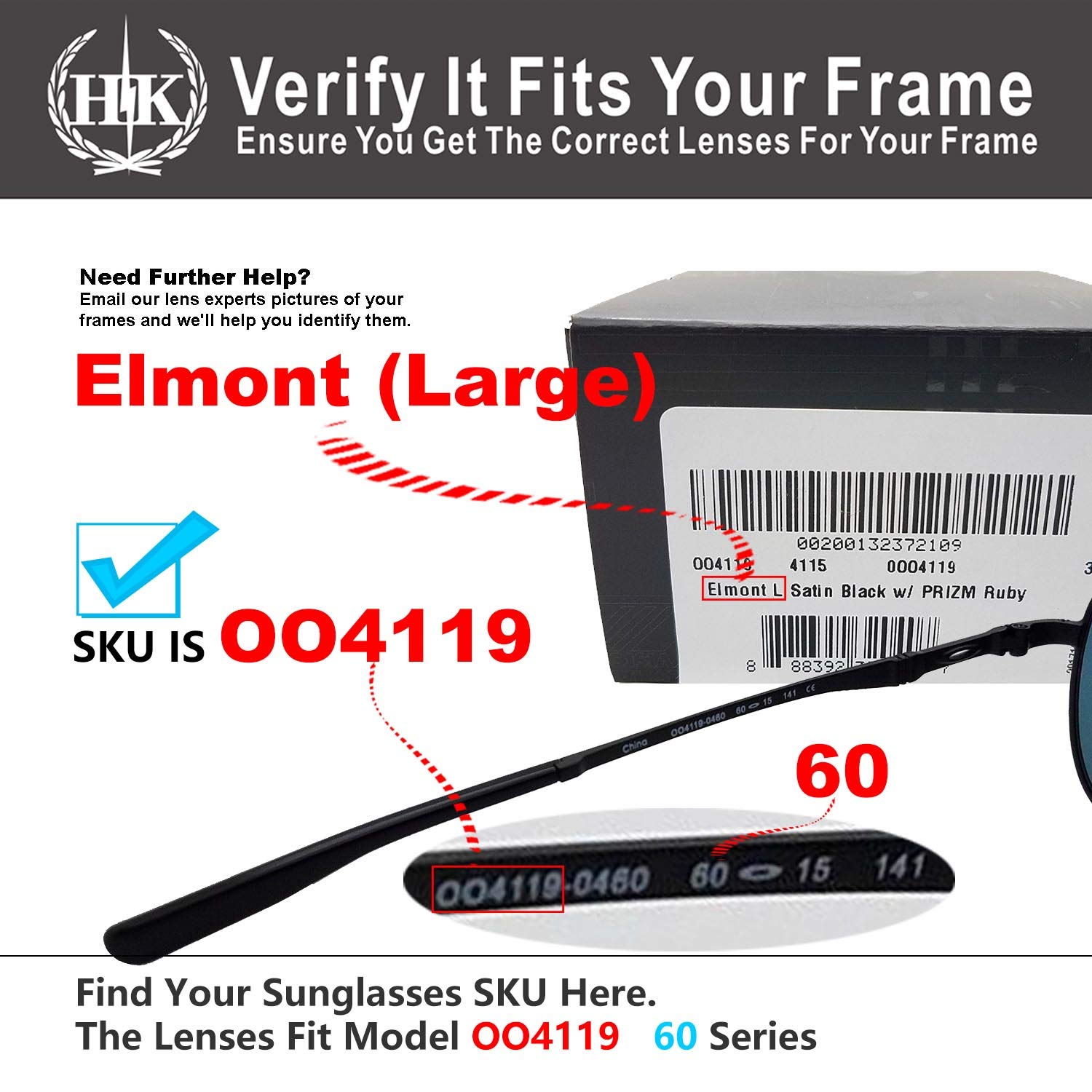 Compatible/reemplazo de Oakley Elmont (Large) Gafas de Sol