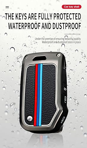 Miniatura 7 de ontto Funda para llavero Kia Flip plegable con control remoto de metal para llave de coche, Negro -