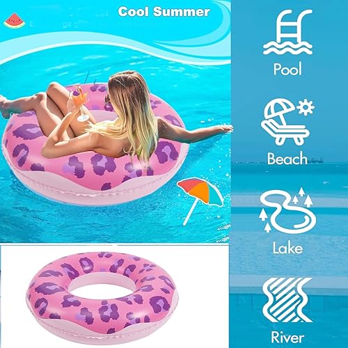 Miniatura 6 de Flotador inflable para piscina, 2 piezas de 32 pulgadas, anillo de natación de alta calidad, flotadores de vinilo resistente para la playa, fiesta,