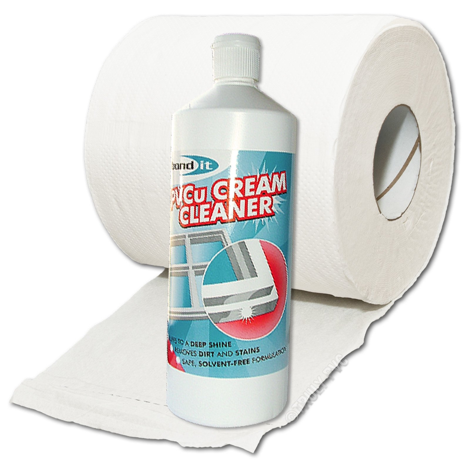 uPVC Window Door Cleaning Kit Large Tissue & Cream Plastic PVC Frame Cleaner