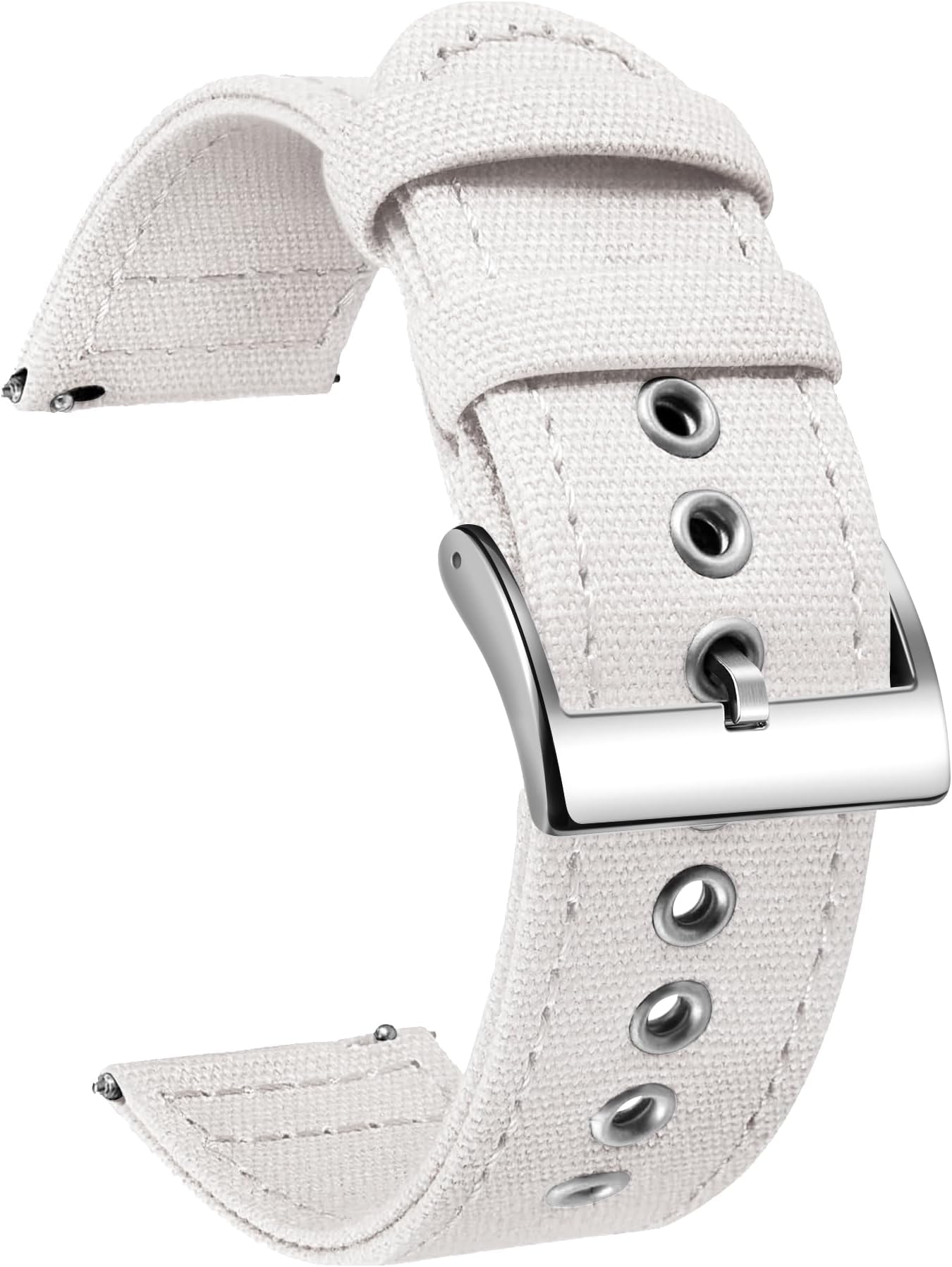 Canvas Watch Bands Quick Release Sail Cloth Watch Straps Replacement 18mm 20mm 22mm 24mm Cotton Fabric Watchband for Men and Women with Silver/Black Buckle