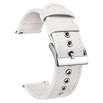 BINLUN Cinturini per Orologio in Tela Cinturino in Tessuto a Sgancio Rapido 18mm 20mm 22mm 24mm Cinturini in Canvas di Ricambio per Uomo e Donna con Fibbia Argento, Nero