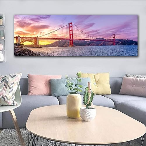 Miniatura 5 de Los carteles e impresiones artísticas del puente Golden Gate de San Francisco se imprimen en lienzo. Arte de la pared de la lona para la imagen de