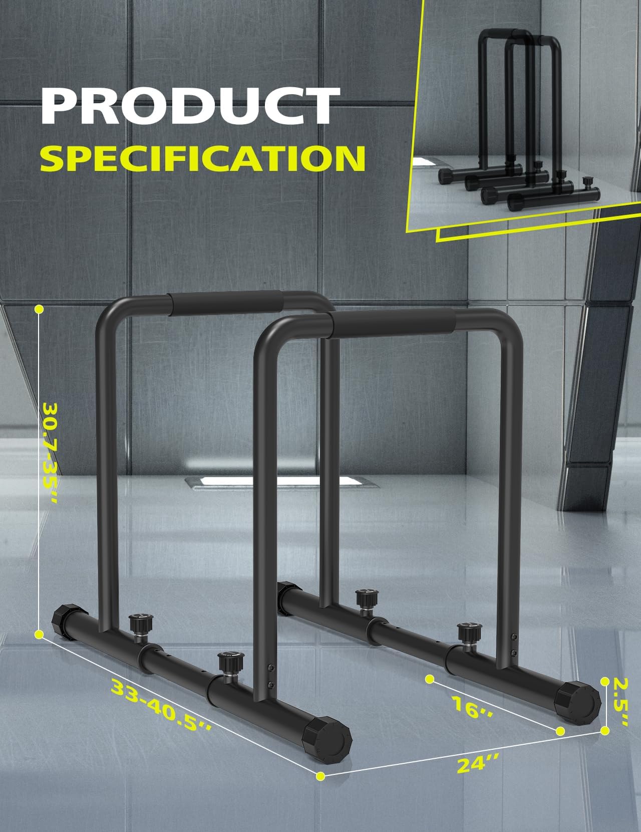 Dripex Verstellbare Dip Barren – 500 kg Dip-Station, tragbar und funktional dip stange, Fitness-Bar mit Sicherheitsanschluss, robuster Dip-Ständer, Paralleten-Übungs-Bar für Calisthenics