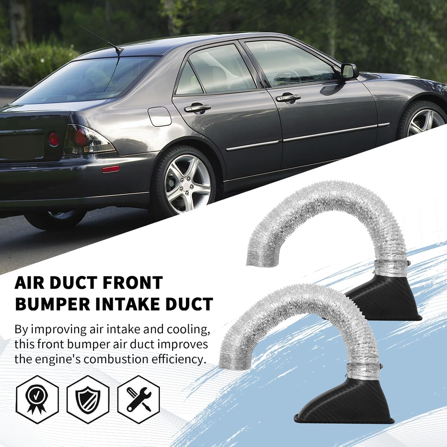 Universal Car Air Intake Duct Front Bumper Intake Duct (2 PACK)